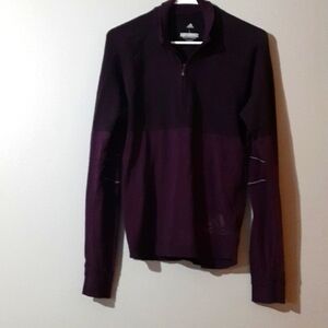 Adidas Women's Climaheat Sweater PullOver Mid Zip Long Sleeve Size Large Running